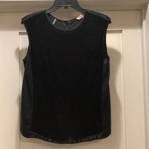 Rebecca taylor silk and suede top